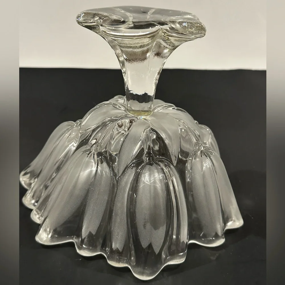 Mikasa Crystal Pedestal Tulips Satin Frosted Glass Footed Bowl 7" - Picture 8 of 9